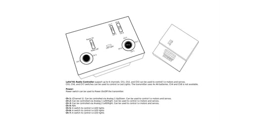 Lafuf N1 RC Radio controller (Transmitter and Receiver) - 6 Channels